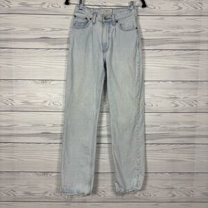 Abercrombie & Fitch Mid-Rise Light Wash Distressed Jeans Size 24/00